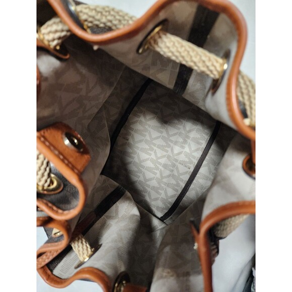 Michael Kors Jet Set Large Gathered Tote MK Signature Brown 30T3GTTT9B Used - Picture 8 of 8